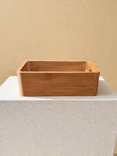 Caixa Organizadora de Bambu com Alças, 24x13x7,6 cm, Natural