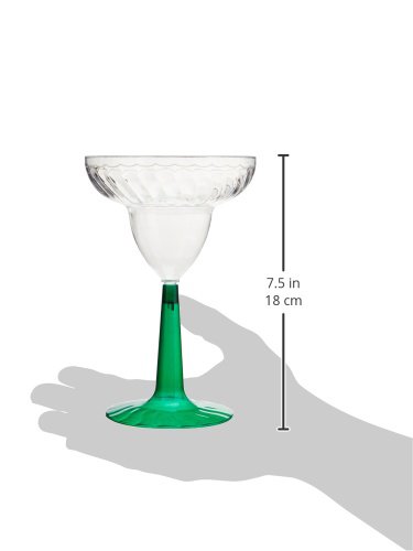 Fineline Settings 12-Piece Flairware 2-Piece Margarita Glass, 12-Ounce, Green