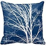 Allforyou 18 X 18 Twin Sides Bedding Pillow Case Home Decoration Square Decorative Cushion Cover Pillowcase White Tree Branches Throw Pillowcases