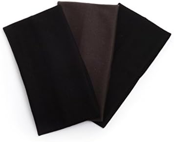 Helen Accessories- Black and Gray Headbands for Women- Korean Imported Cotton Basic Elastic non-slip Headband with multiple uses such as sports, yoga, leisure, outdoor &amp;workout (2x black 1x gray pack)