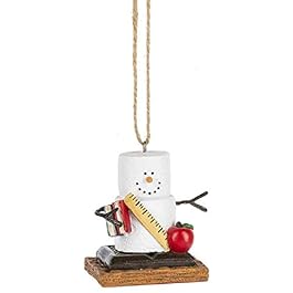 Midwest-CBK S’mores Teacher with Books, Ruler and Apple Ornament