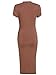 MakeMeChic Women's Short Sleeve Classy Solid Stretchy Wear To Work Pencil Dress