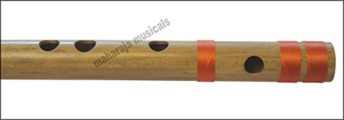 Flute Bansuri, Scale B Natural Bass 20 Inches, Maharaja Musicals, Concert Quality, Includes Nylon Pipe Bag, Indian Bansuri Bamboo Flute, Precisely Tuned, Hindustani (US-PDI-CEE)