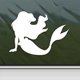 CMI354 Disney Decal Little Mermaid Ariel Window Sticker | White Vinyl Decal