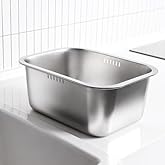 WAGENSTEIGER Portable Stainless Steel Washing-Up Bowl 10L (2.64 Gal), Large Multipurpose Dishpan for Kitchen Sink, Camping & Outdoor Dish Tub (Washing-Up Bowl)