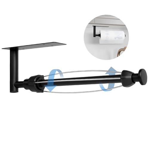 AiQInu Kitchen Roll Holder, Kitchen Tearable One-Hand, Paper Roll Holder Kitchen Paper Easily Teared, Both in Glue and Screws, for Bathroom, Cabinets, Vertical or Horizontal