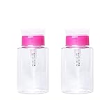 Teemico 2 Pieces 170ml Nail Polish Remover Pump Dispensers Empty Plastic Bottle Clear Cosmetic Empty Bottle Container
