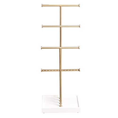 Amazon Basics FourTier Jewelry Tree Stand White/Brass Pricepulse
