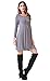 Costyleen Women's Casual Long Sleeve Loose Simple Flowy Swing T-Shirt Dress Gray M