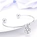 Menton Ezil Womens Jewelry White Crystals Silver Bangle Bracelet For Her- Wedding Gift (Open Bangle) …