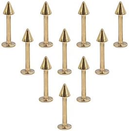 WTNY 10PCS Gold Spike 8mm 16G Body Piercing Jewelry Stainless Steel 3mm Ball Labret Monroe Lip Ring Helix Earring Stud Barbell
