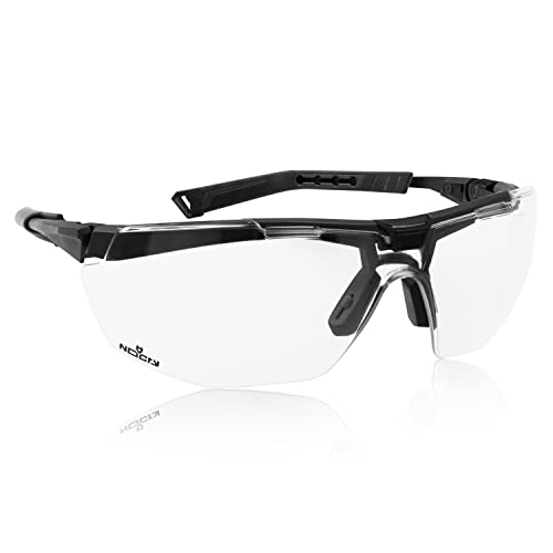 NoCry Safety Glasses with “Floating” Clear Lenses, Premium Anti Fog and