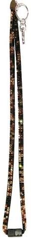 Black and Brown Bedazzled Tear-a-Way Lanyard