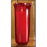 Sanctuary Globe - Ruby Pot Fired Glass 10" H - Christian Brands Church Supply