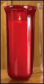 Sanctuary Globe - Ruby Pot Fired Glass 10" H - Christian Brands Church Supply