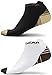 Physix Gear Short Compression Socks for Men & Women - Best Low Compression Socks Women & Men with Arch Support, Ideal for Running, Plantar Fasciitis comfort, and Swelling - Ankle, Brown/White, S/M
