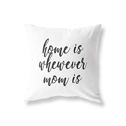 image for Anna Flora | Home Is Wherever Mom Is Pillow Cover| Home Décor | Beddi