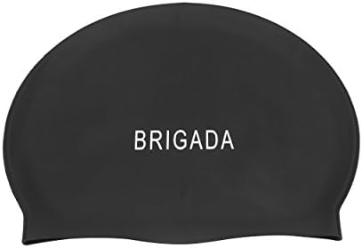 BRIGADA Swim Cap Silicon Reinforced Edge Waterproof Swim Caps Non-Slip Tear Resistant Comfortable Swimming Cap for Adults,Youths