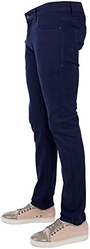 Perruzo Men's Slim Fit Color Jeans (30x30, Navy)