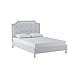 Baxton Studio Carlotta Modern Bed with Upholstered Headboard, Full, White