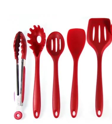 Smart Baking Eco-Friendly Silicone Kitchen Utensils Set, Heat Resistance Non-Stick Cooking Utensils, Tongs, Spatulas, Salad Pasta, Spaghetti Spoon Plus 6 cookware Utensil Hooks 13 pcs.