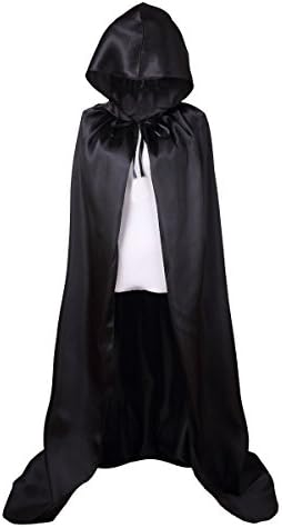 Beauty Bloom Unisex Full Length Hooded Cloak Halloween Cape Costume, 59" Black