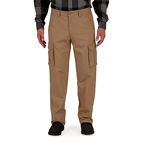 Smith's Workwear Mens Stretch Canvas Cargo Casual Pants, Khaki, 38W x 34L US