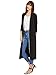Verdusa Women's Long Sleeve Open Front Long Maxi Cardigan Longline Duster Coat Black L
