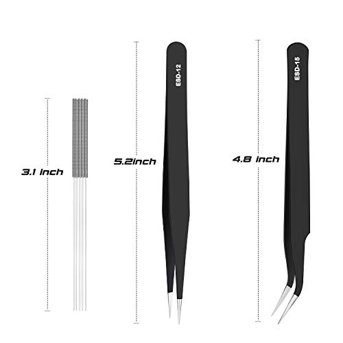MAKEASY 3D Printer Nozzle Cleaninng Kit, 3D Printer Accessories Nozzle Cleaning Tool Kit - 0.4mm Needles Tweezers Filament Clog Cleaner Accessories - Thumbnail 5