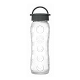 Lifefactory 22-Ounce BPA-Free Glass Water Bottle with Leakproof Cap and Silicone Sleeve, Transparent