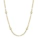 Kooljewelry Yellow Gold Over Silver Bead Station Singapore Chain Necklace (16, 18, 20,24 or 30 inch)