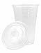 [200 SET]HAKOWARE by Harvest Pack 20 oz Ultra Clear Plastic Cold Cups with Flat Lids, Disposable Wedding Party Drinking Cups Tumblers, Iced Coffee Beer Juice Cold Beverage
