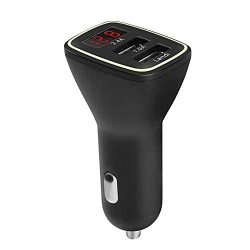 Landi Usb Car Charger, 3.4A Dual USB Cigarette Lighter Mini Car Adapte， Compatible With All USB Charging Phones Or Devices (Black, 3.4-A)