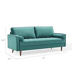 Modway Valour Sofa Performance Velvet Upholstered
