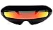 Futuristic Cyclops Mirror Single Lens Oval Sunglasses (Red Sunset Lens)