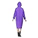 Women Packable Lightweight Transparent EVA Rain Jacket Poncho Raincoat with Hood,Purple,One Size