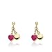 Little Miss Twin Stars Kids Earring - 14k Gold-Plated Double Dangle Earring - Surgical Steel Post For Sensitive Ears