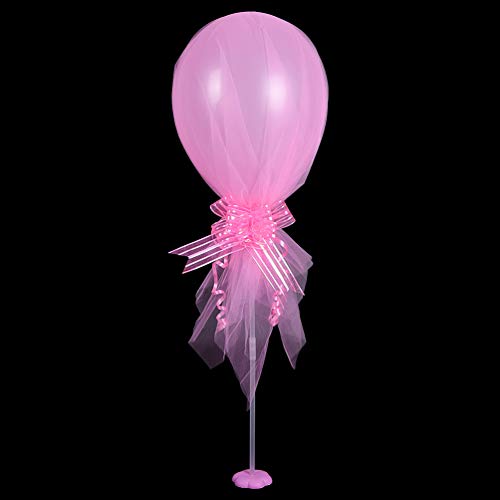 Focalmotors Party Latex Polka Dot Balloons Tutu Tulle Balloons with Column Base Kit for Baby Shower Birthday Wedding Party Decoration,Dark Pink (6 Pack)