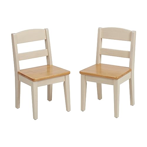 ECR4Kids Hideaway Chair, Kids Furniture, Honey/Antique White, 2-Pack