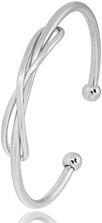 Shijun 18K Gold Silver Rose Gold Plated Bow Tie Infinite Open Adjustable Bangle Bracelets For Women (silver)
