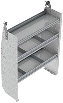 Ranger Design #F36-L Contoured van shelving unit, 1 open & 2 divided shelves, 14"D x 36"W x 46"H, steel, Mercedes Metris