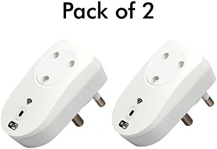 EMBOX WiFi Smart Plug, Voice Control Compatible with Alexa and Google Home Assistant, Wireless (2.4GHz) 16 A, 3500 Watts, No Hub Required - Pack of 2