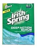 Irish Spring Deep Action Scrub Deodorant Soap, 8 bars of 3.75 ounces each Pack of 2 = 16 Bars