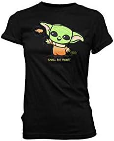 Funko Star Wars The Mandalorian Loose POP! Tees Ladies T-Shirt Cute Child Force Size S, Black