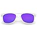 Matte Frosted Frame Reflective Colored Mirror Lens Horn Rimmed Sunglasses 54mm (Frost/Purple Mirror)