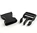 KLOUD City ® 12 pcs black plastic 1.5-inch (38mm) flat side release buckles