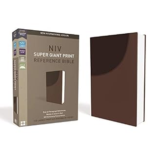 NIV, Super Giant Print Reference Bible, Leathersoft, Brown, Red Letter, Comfort Print