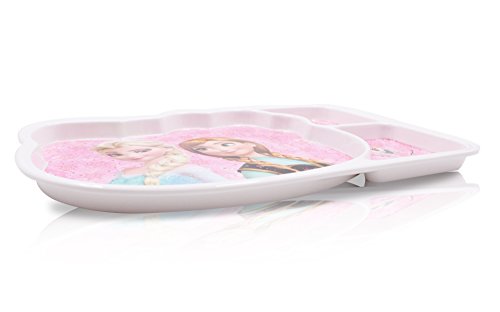 Finex - Set of 3 - Pink Frozen Princess Elsa and Anna Mealtime Kids Dinner Meal Dishes Feeding set for toddlers preschoolers - Set with plate spoon fork Food Grade