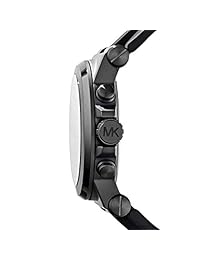 Michael Kors Reloj de acero inoxidable y silicona negro de 45 mm para hombre