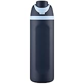 Insulated Stainless Steel Water Bottle with Straw, Dark Blue & 24 oz, BPA-Free, for Travel, Sports, Outdoors